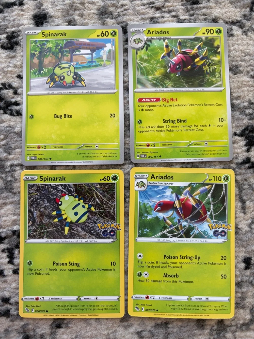 Spinarak & Ariados Evolution Lot | Twilight Masquerade + Pokémon GO | ✨5/$25